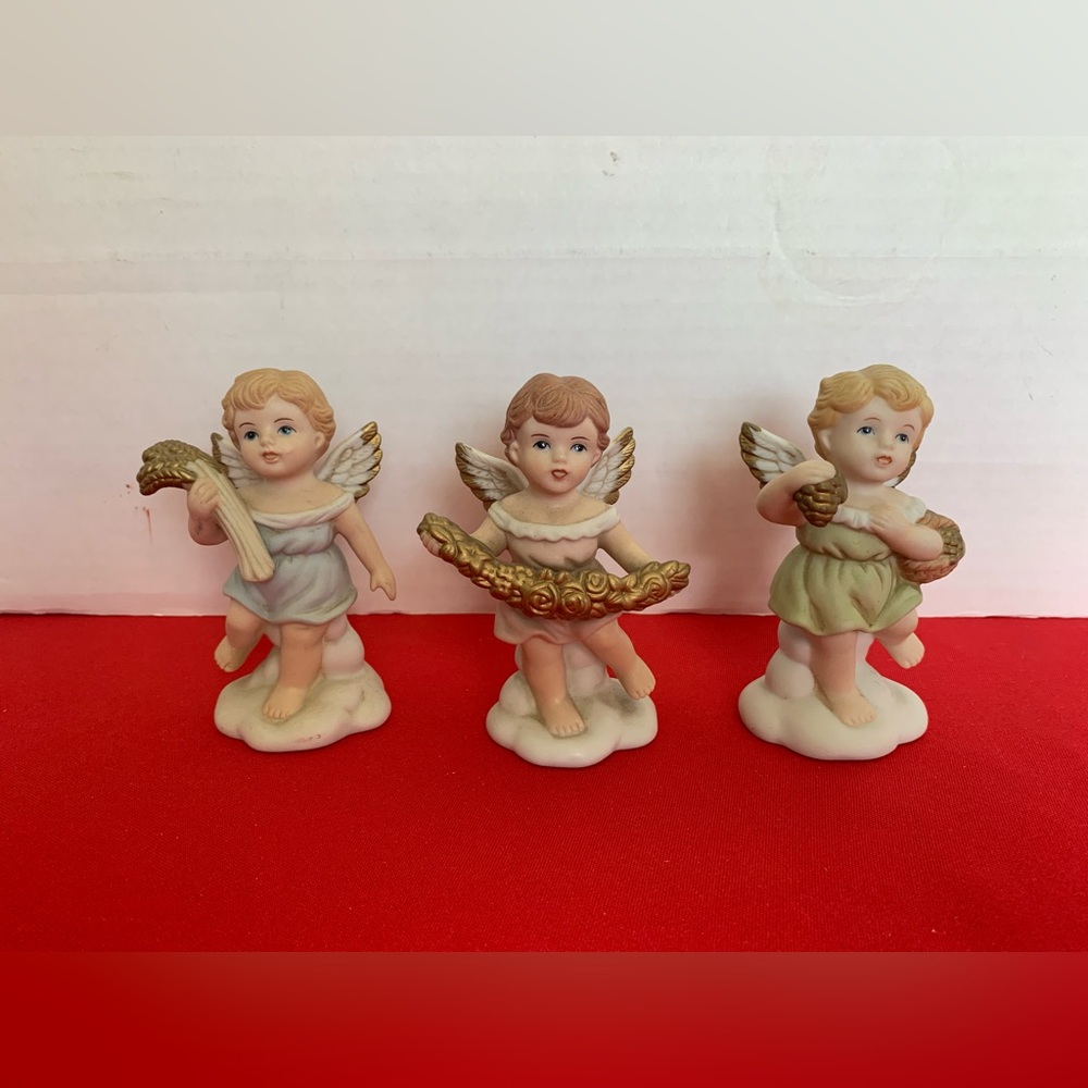 HOME INTERIORS “Precious Gifts” 14034-01 Angel Figurines Retired set of 3